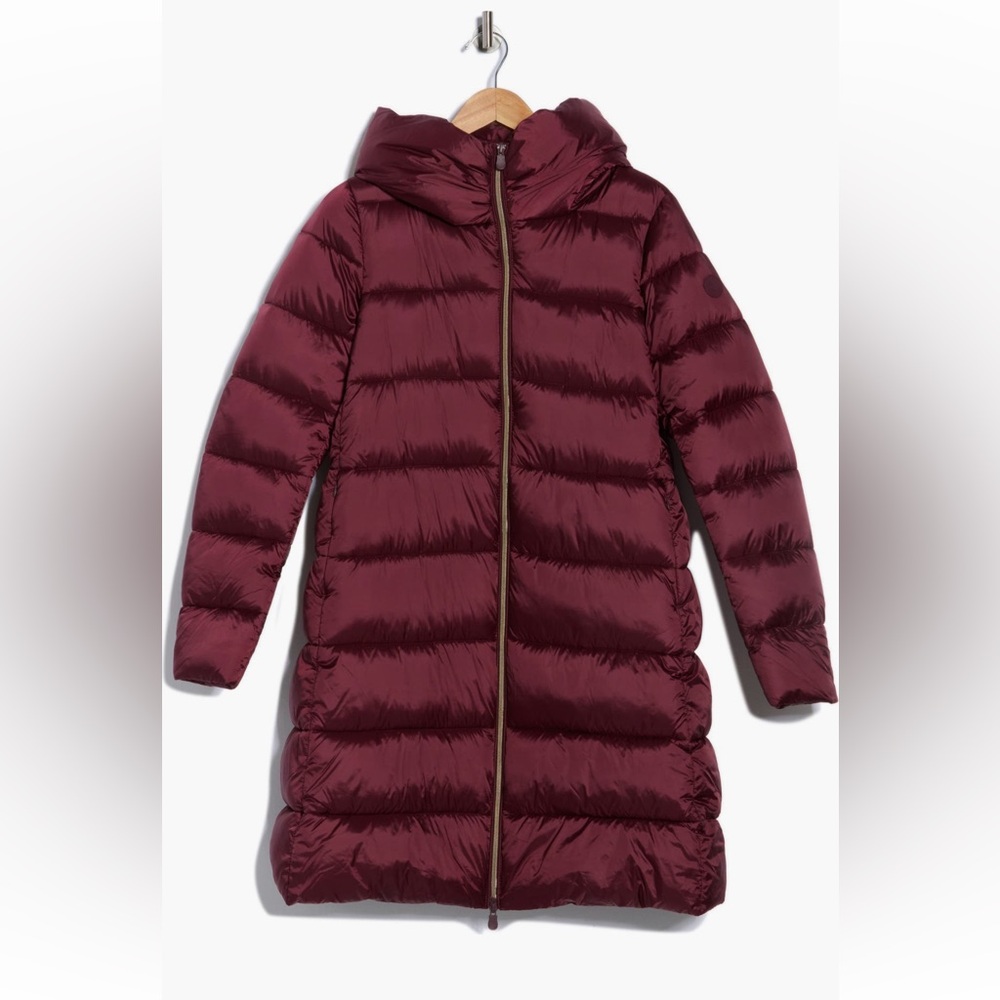 SAVE THE DUCK Luciana Puffer Coat Wine Red Color - Picture 3 of 3